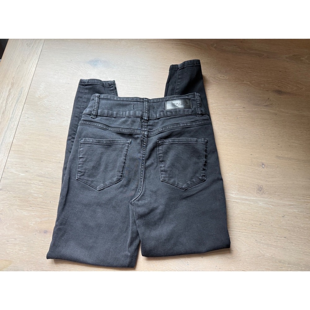 Tahari Womens High Rise Skinny‎ Jeans Faded Black 3 Button Size 4/27 RN170020